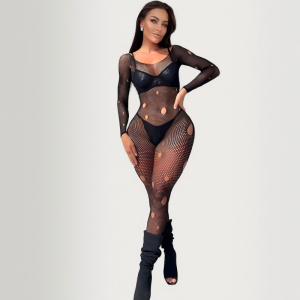 New Summer Long-Sleeved Broken Copper Bodysuit