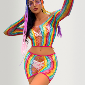 High-stretch see-through hollow fishnet swimsuit