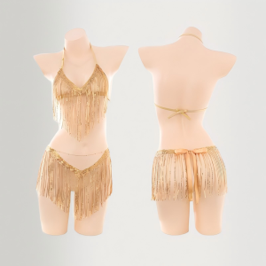 Sequined tassel see-through dancer Sets
