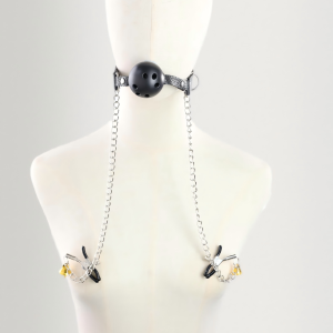 Nipple clamp gag